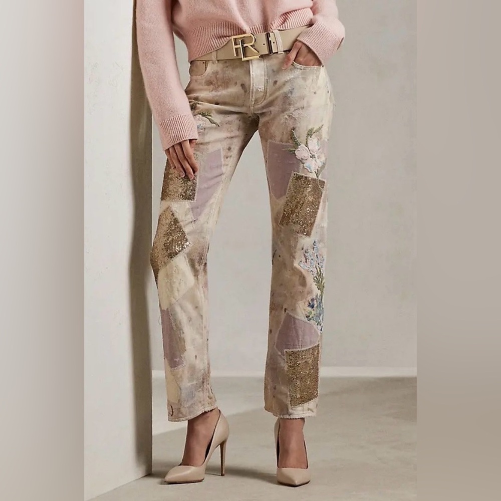 Ralph Lauren Collection Lylah Embellished Patchwork
Jean, Sz 27